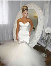 Sexy Sweetheart Crystals Mermaid Wedding Dresses Vestidos De Novia Court Train Formal Bridal Gowns Suknia Slubna Corset Custom